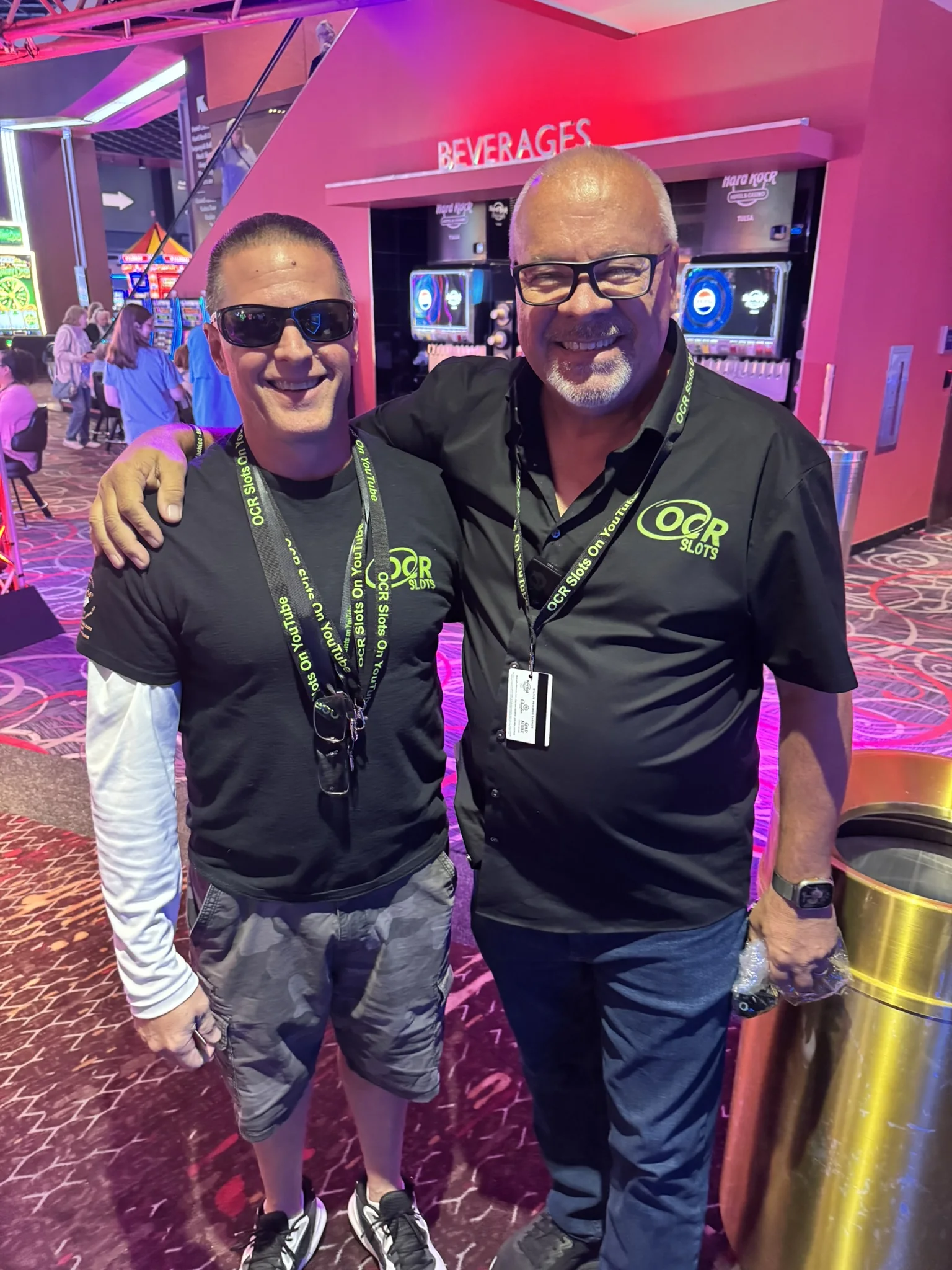 Mike from OCR Slots with an OCR supporter at the casino